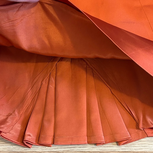 Karen Millen England Orange Off Shoulder Sheath Dress Size 10 Formal - Picture 7 of 8